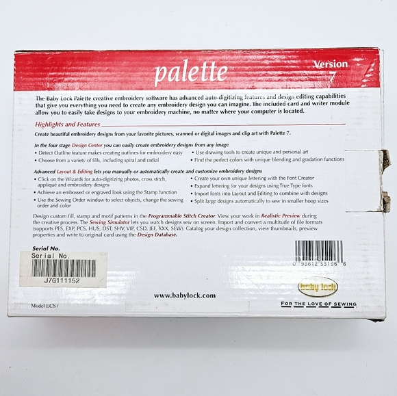 BABY LOCK | Palette Creative Embroidery Software Version 7 - Picture 2 of 4